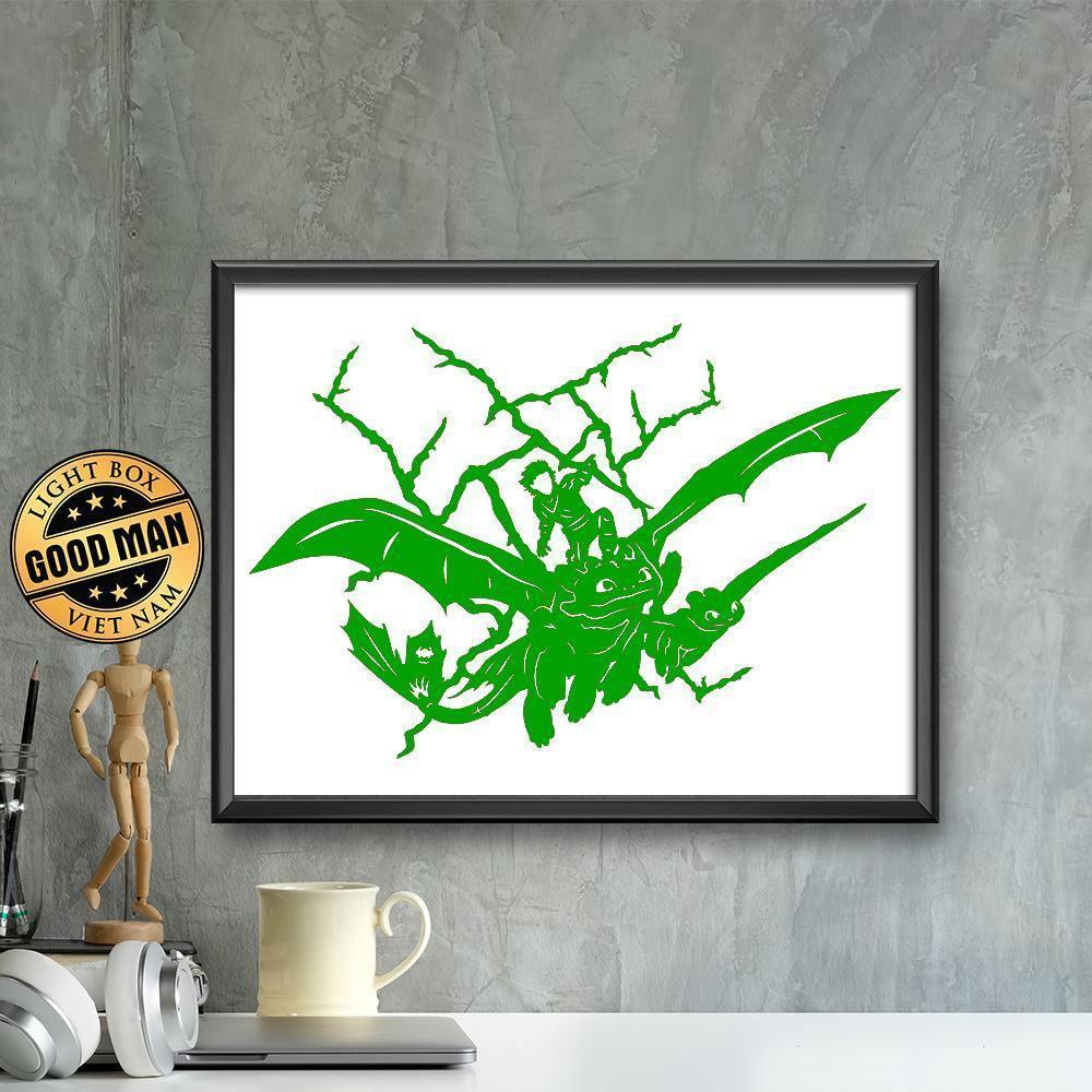 Kirigami How To Train Your Dragon – Paper Cutting SVG Template files, 19x28 cm - LightboxGoodman