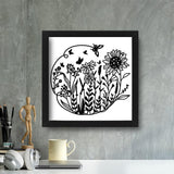 Kirigami Meadow  – Paper Cutting SVG Template files, 18x20 cm