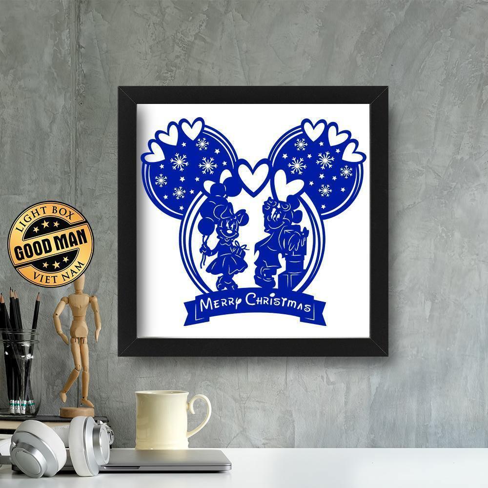 Kirigami Mickey Christmas – Paper Cutting SVG Template files, 20x22 cm - LightboxGoodman