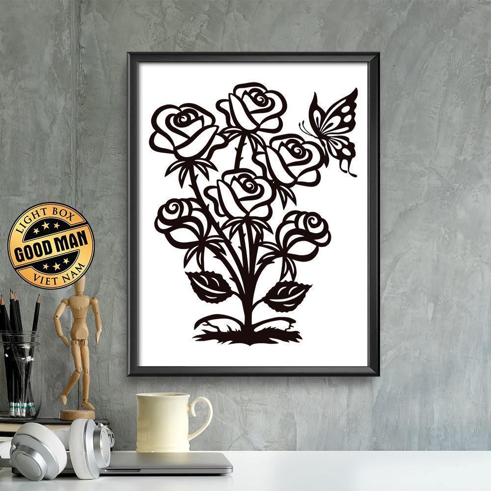 Kirigami Rose – Paper Cutting SVG Template files, 19x24 cm - LightboxGoodman