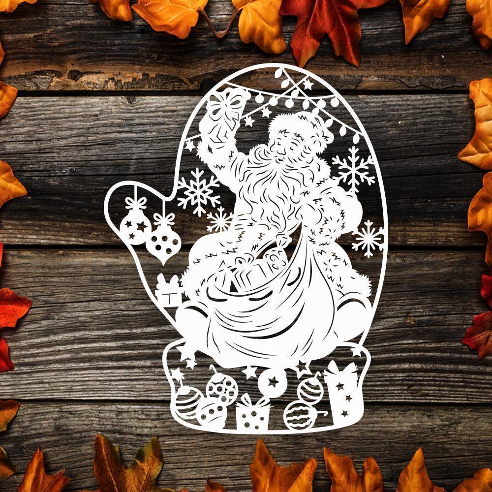 Kirigami Santa Claus – Paper Cutting SVG Template files, 20x27 cm - LightboxGoodman