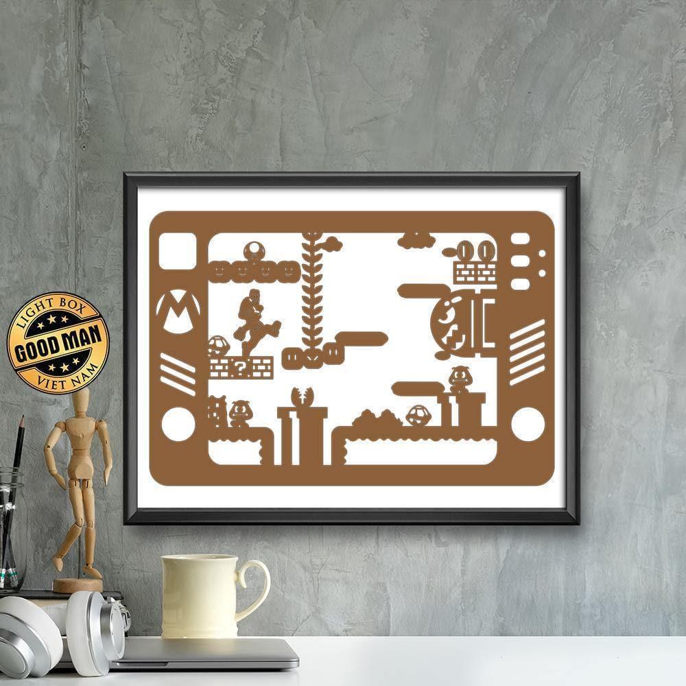 Kirigami Super Mario – Paper Cutting SVG Template files, 19x28 cm - LightboxGoodman