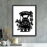 Kirigami Totoro 2 – Paper Cutting SVG Template files, 18x21 cm