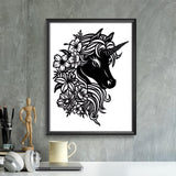 Kirigami Unicorn Floral – Paper Cutting SVG Template files, 21x27 cm - LightboxGoodman