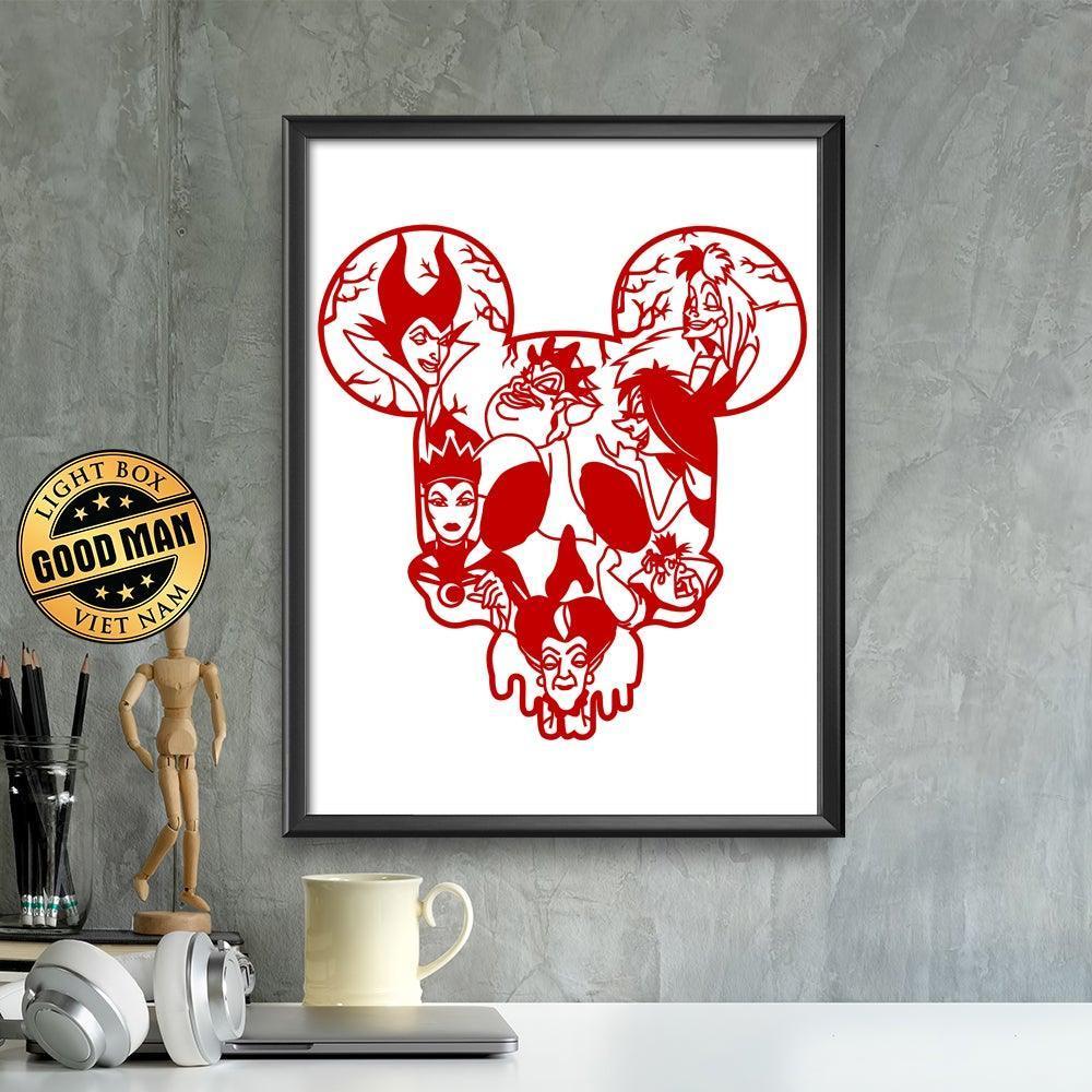 Kirigami Villain Disney – Paper Cutting SVG Template files, 20x22 cm - LightboxGoodman