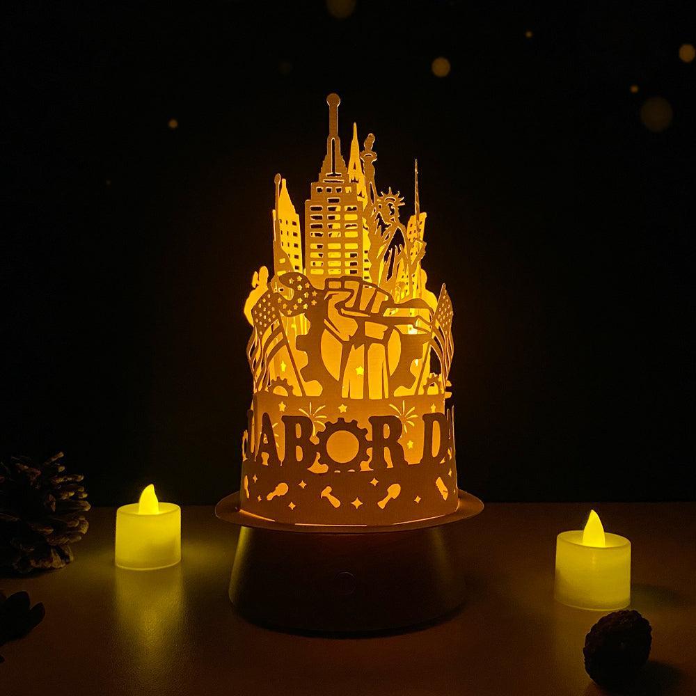 Labor Day - 3D Dome Lantern File - Cricut File - LightBoxGoodMan - LightboxGoodman