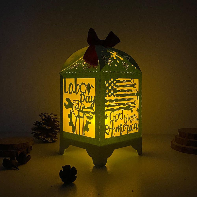 Labor Day - Paper Cut Lantern File - Cricut File - 10,5x20,6cm - LightBoxGoodMan - LightboxGoodman