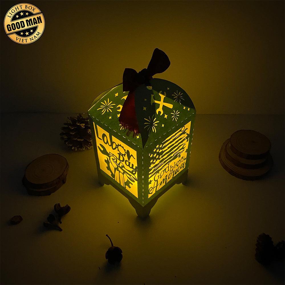 Labor Day - Paper Cut Lantern File - Cricut File - 10,5x20,6cm - LightBoxGoodMan - LightboxGoodman