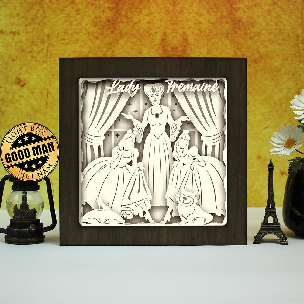 Lady Tremaine - Paper Cut Light Box File - Cricut File - 20x20cm - LightBoxGoodMan - LightboxGoodman