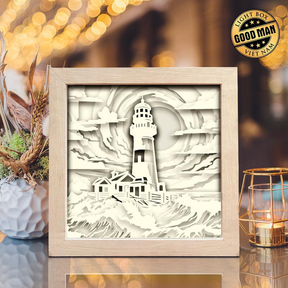 Lighthouse 13 – Paper Cut Light Box File - Cricut File - 8x8 Inches - LightBoxGoodMan - LightboxGoodman