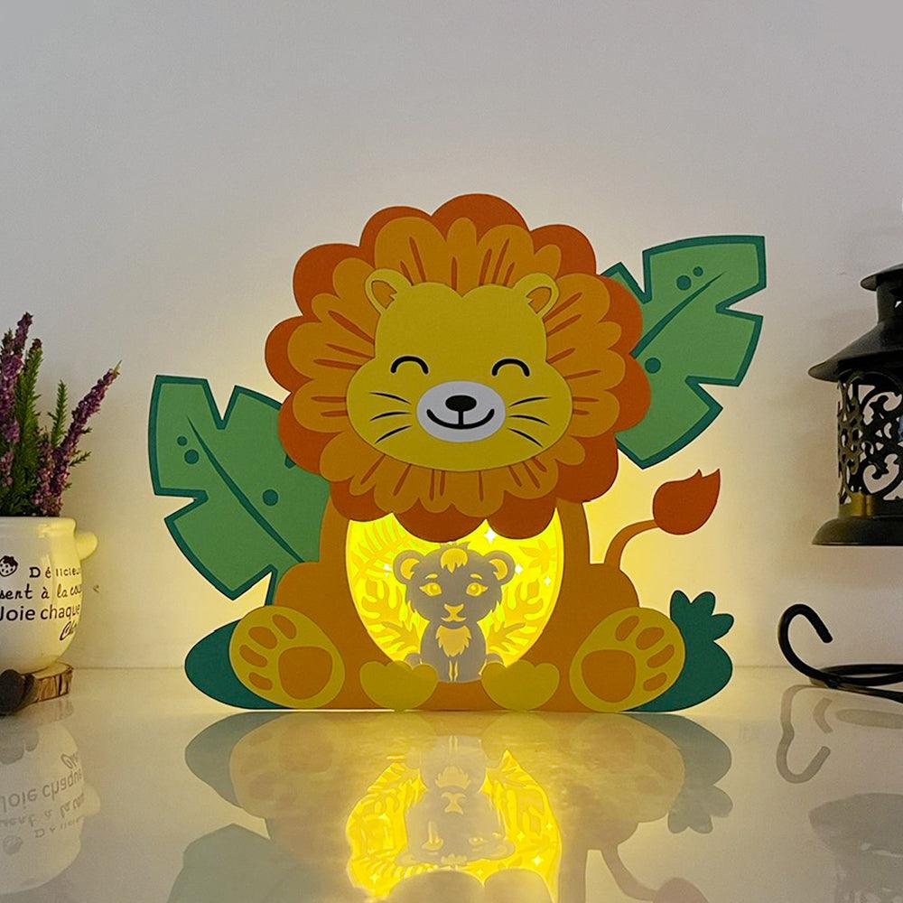 Lion 2 - Lion Papercut Lightbox File - 7.4x8.8" - Cricut File - LightBoxGoodMan - LightboxGoodman