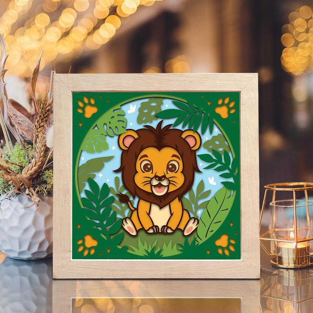 Lion Jungle – Paper Cut Light Box File - Cricut File - 8x8 inches - LightBoxGoodMan - LightboxGoodman
