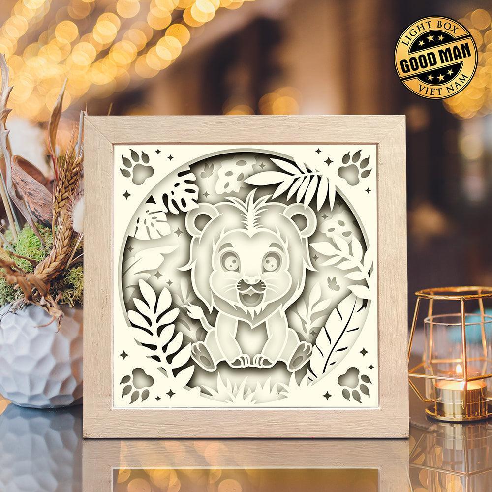 Lion Jungle – Paper Cut Light Box File - Cricut File - 8x8 inches - LightBoxGoodMan - LightboxGoodman