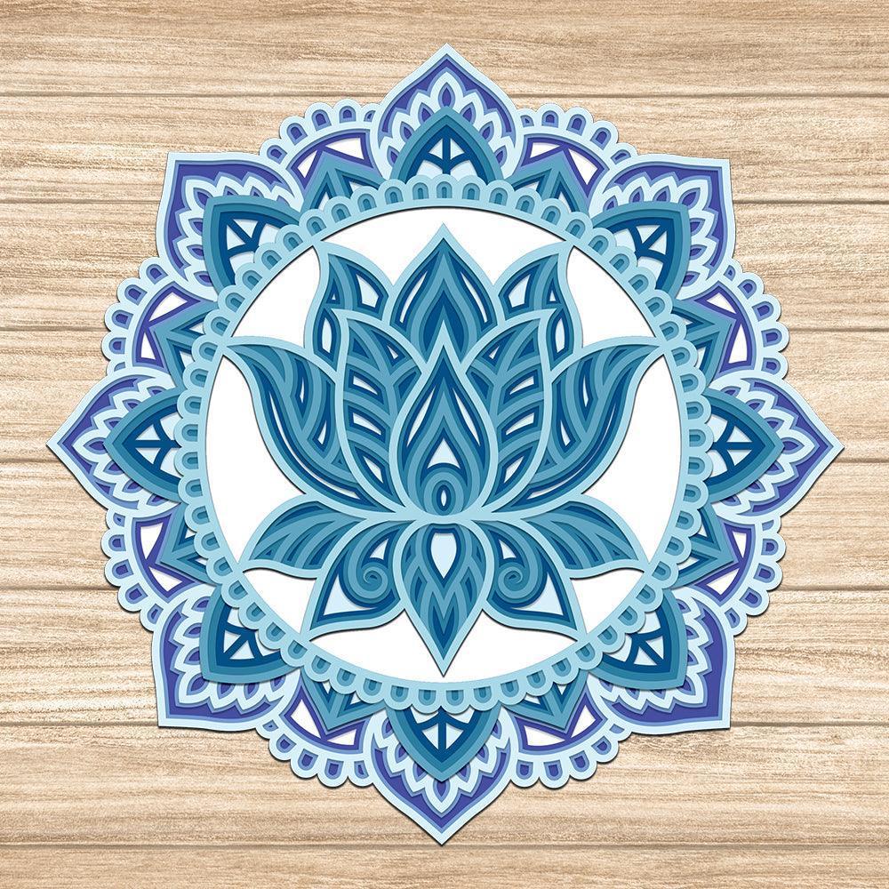 Lotus - Paper 3D Layered File - Cricut File - 21x21cm - LightBoxGoodMan - LightboxGoodman