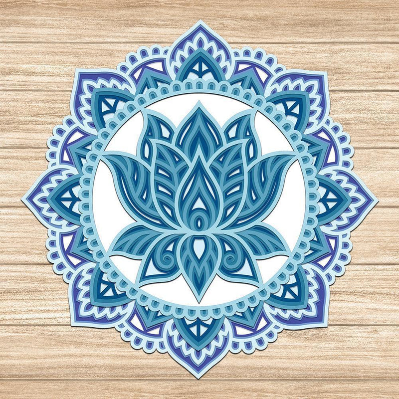 Lotus - Paper 3D Layered File - Cricut File - 21x21cm - LightBoxGoodMan - LightboxGoodman