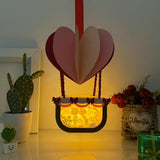 Love 1 - Paper Cut Air Balloon Light Box File - Cricut File - 5,1x6.2 Inches - LightBoxGoodMan