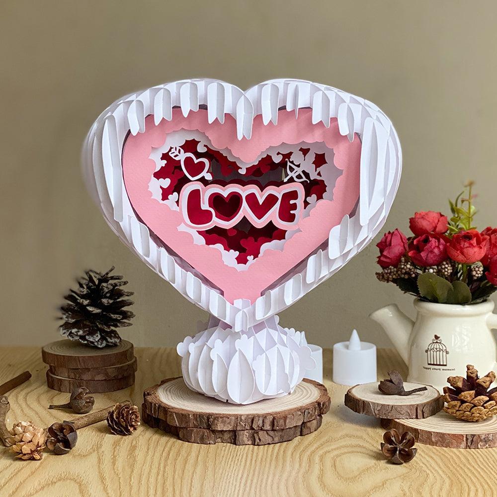 Love 4 - 3D Pop-up Light Box Heart File - Cricut File - LightBoxGoodMan - LightboxGoodman