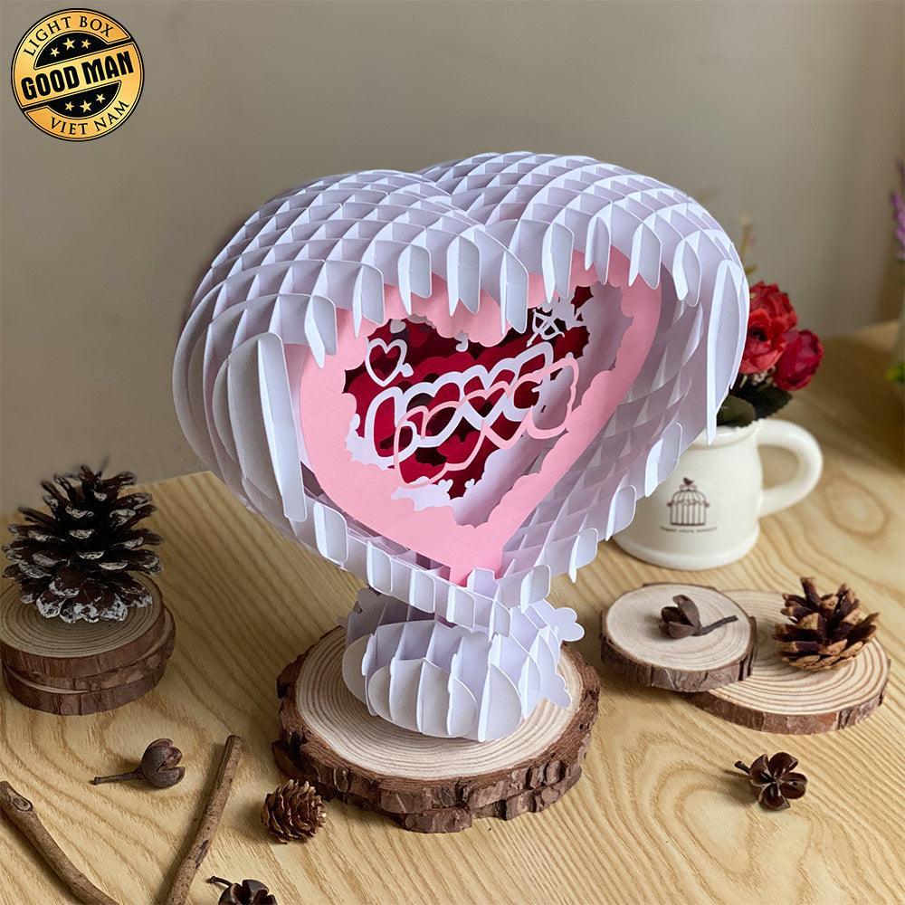 Love 4 - 3D Pop-up Light Box Heart File - Cricut File - LightBoxGoodMan - LightboxGoodman