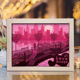 Love Bridge – Paper Cut Light Box File - Cricut File - 8x10 Inches - LightBoxGoodMan