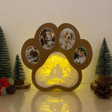 Love Dog 2 - Paw-shaped Papercut Lightbox File - 7.6x8