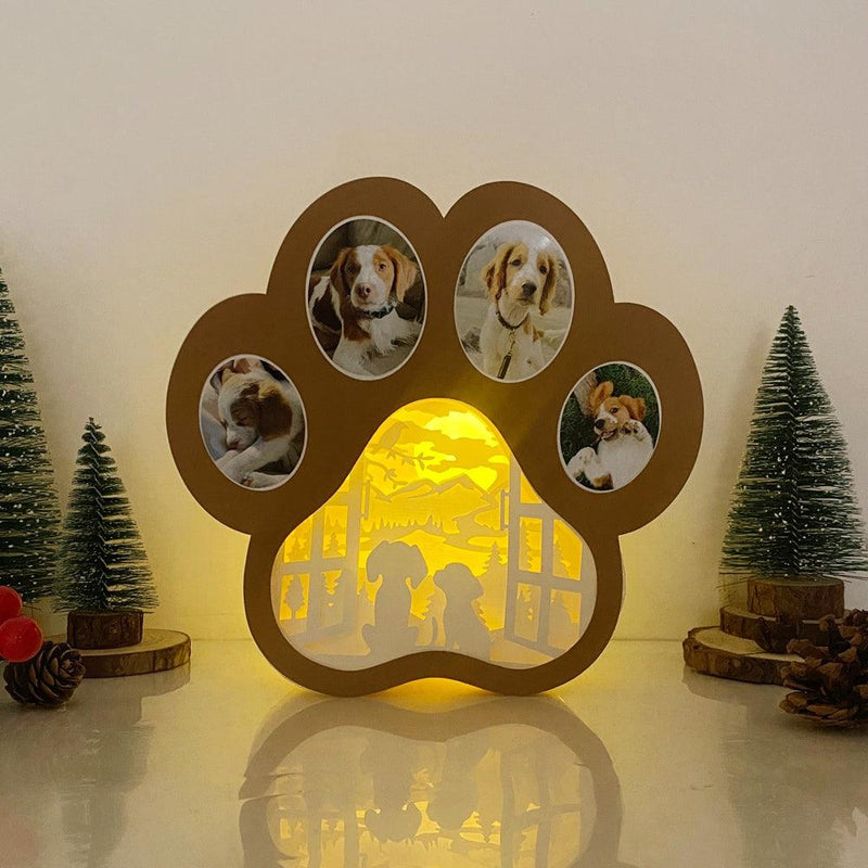 Love Dog - Paw-shaped Papercut Lightbox File - 7.6x8" - Cricut File - LightBoxGoodMan - LightboxGoodman
