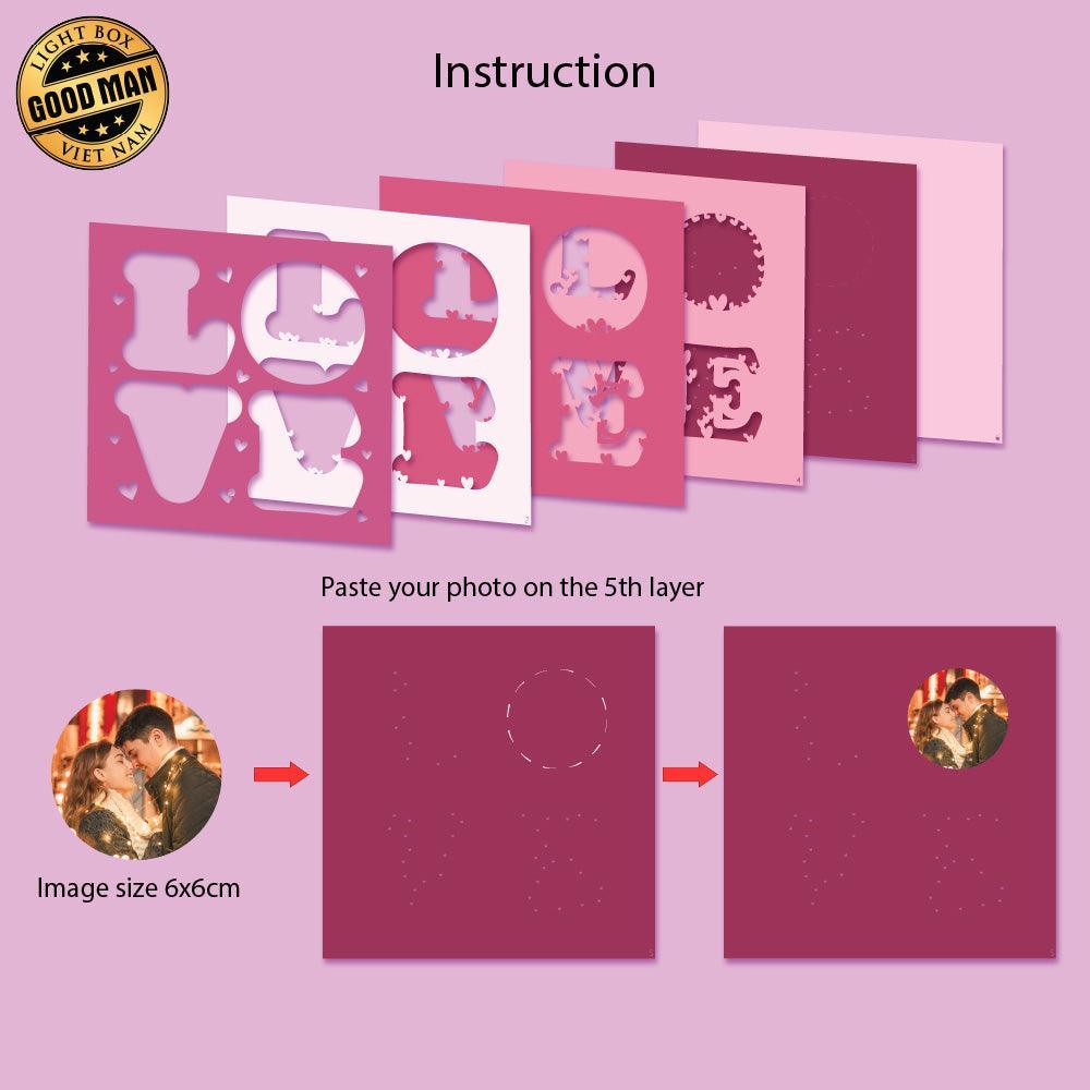 Love Frame – Paper Cut Light Box File - Cricut File - 8x8 Inches - LightBoxGoodMan - LightboxGoodman