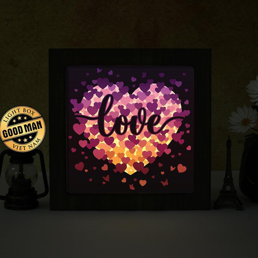 Love Heart – Paper Cut Light Box File - Cricut File - 8x8 Inches - LightBoxGoodMan - LightboxGoodman
