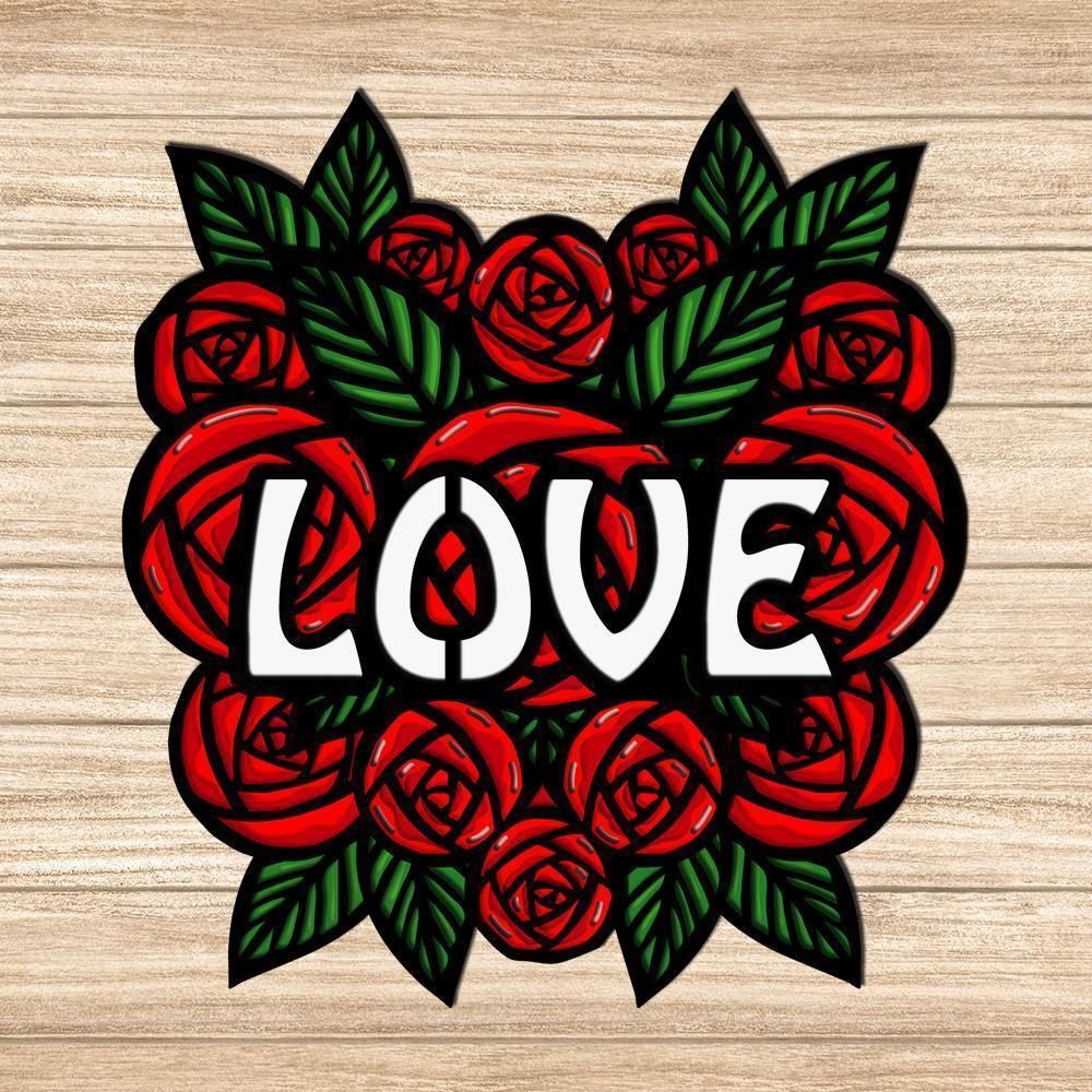 Love - Paper 3D Layered File - Cricut File - 20x20cm - LightBoxGoodMan - LightboxGoodman