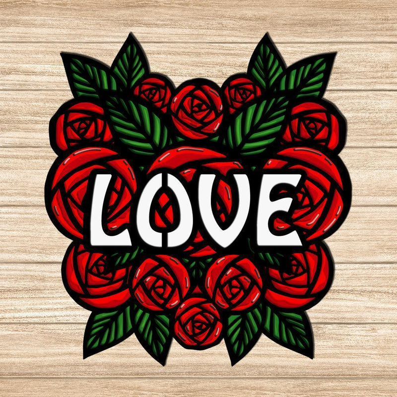 Love - Paper 3D Layered File - Cricut File - 20x20cm - LightBoxGoodMan - LightboxGoodman