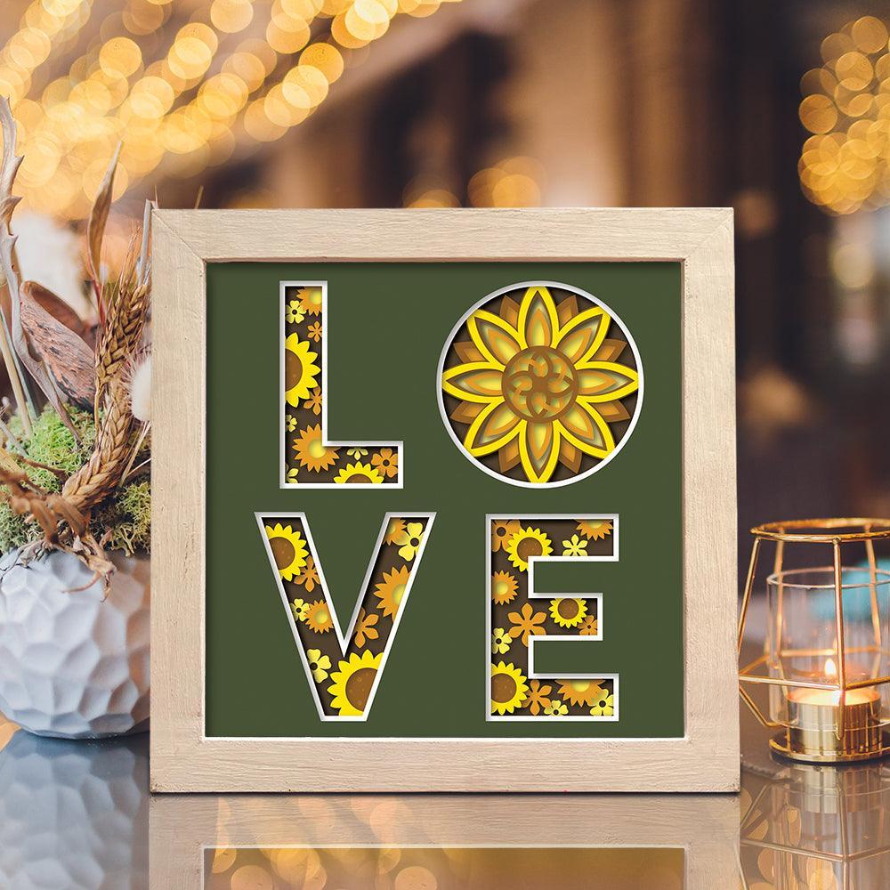 8x8 deals Sunflower and floral heart Shadowbox |Shadowbox for special occasions, gifts & decor.