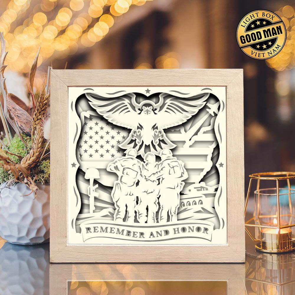 Memorial Day 2 – Paper Cut Light Box File - Cricut File - 8x8 inches - LightBoxGoodMan - LightboxGoodman