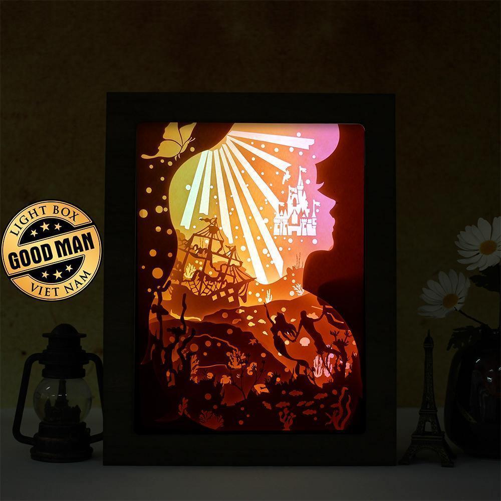 Mermaid 7 – Paper Cut Light Box File - Cricut File - 20x26cm - LightBoxGoodMan - LightboxGoodman