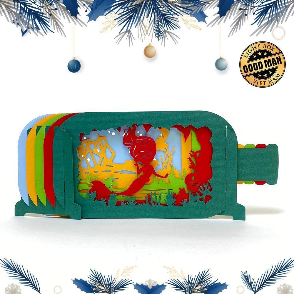 Mermaid - Pop-up Bottle Light Box File - Cricut File - LightBoxGoodMan - LightboxGoodman