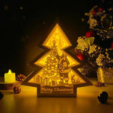 Merry Christmas 1 - Paper Cut Tree Light Box File - Cricut File - 20x22cm - LightBoxGoodMan - LightboxGoodman