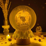 Merry Christmas 2 - 3D Pop-up Light Box Globe File - Cricut File - LightBoxGoodMan - LightboxGoodman