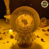 Merry Christmas 2 - 3D Pop-up Light Box Globe File - Cricut File - LightBoxGoodMan - LightboxGoodman