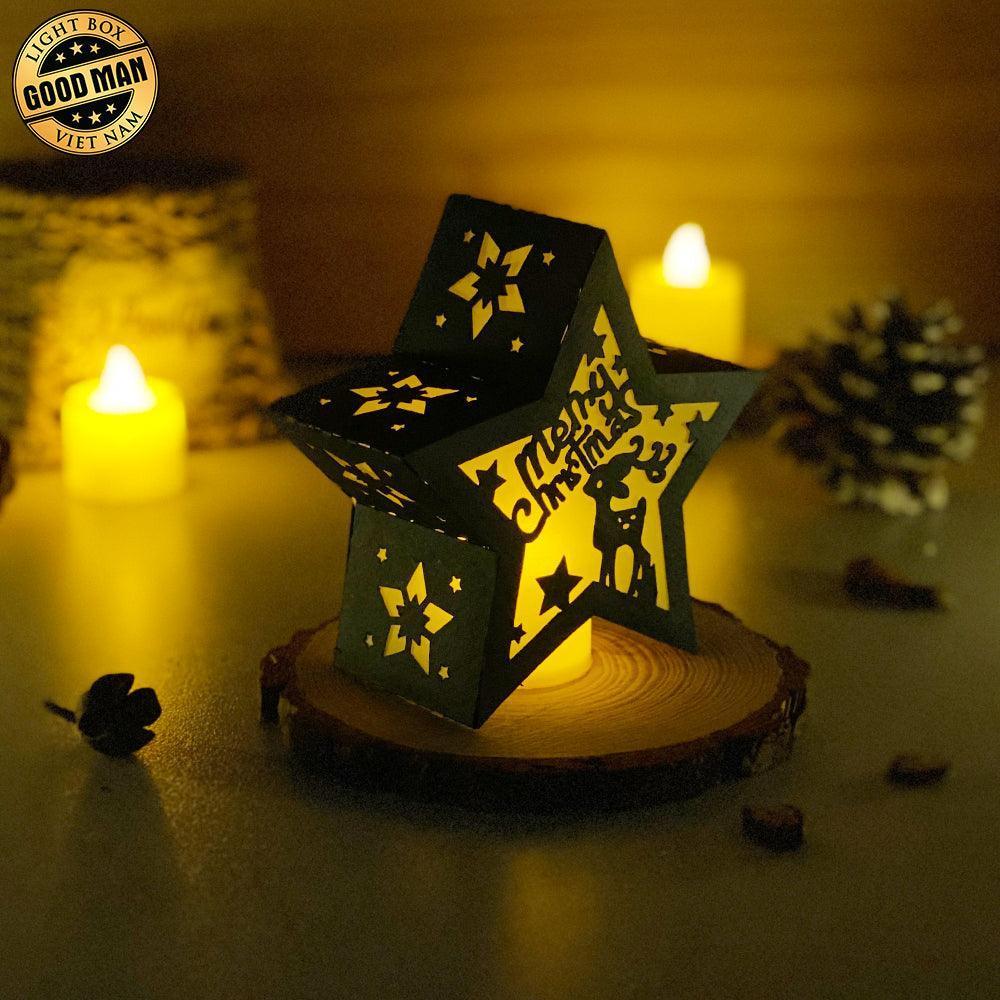 Merry Christmas 2 - 3D Star Lantern File - Cricut File - LightBoxGoodMan - LightboxGoodman