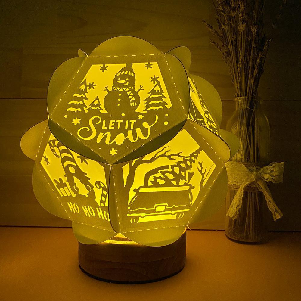 Merry Christmas 2 - Pentagon 3D Lantern File - Cricut File - LightBoxGoodMan - LightboxGoodman