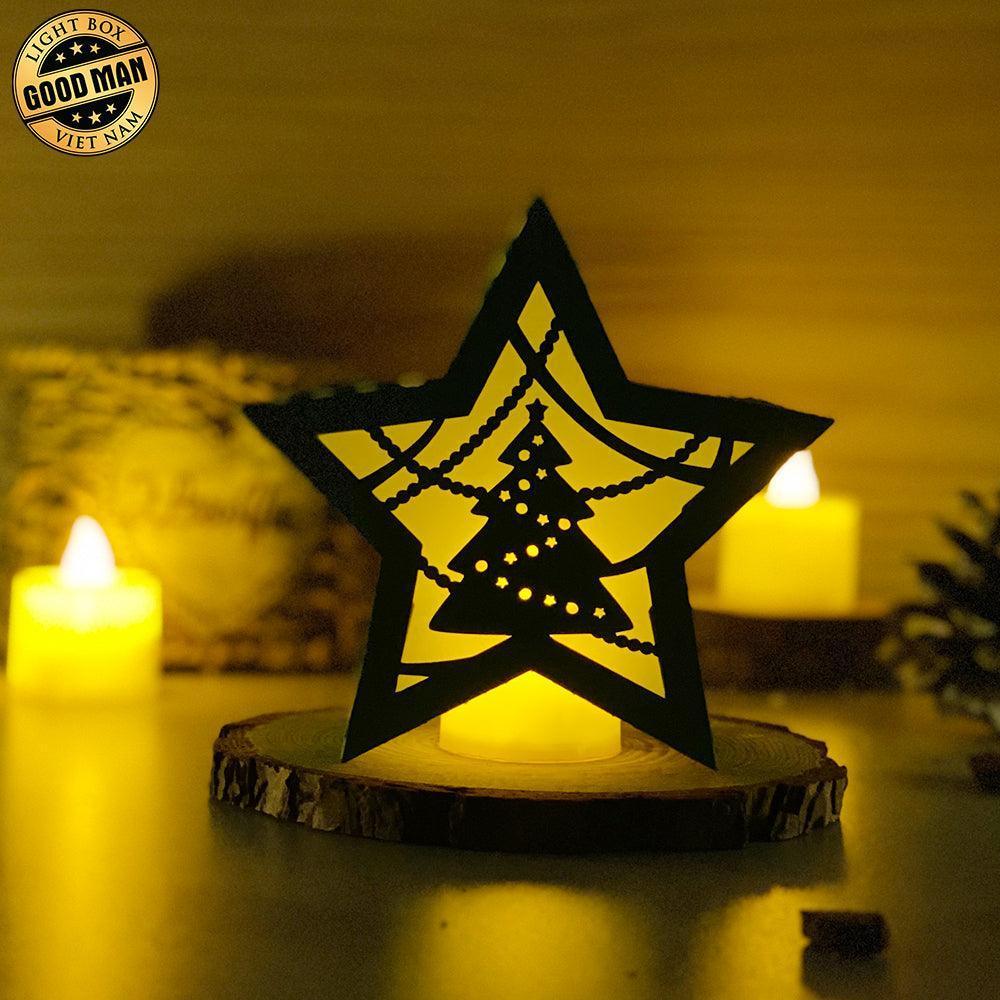 Merry Christmas 4 - 3D Star Lantern File - Cricut File - LightBoxGoodMan - LightboxGoodman