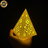 Merry Christmas 4 - Paper Cut Pyramid Lantern File - Cricut File - LightBoxGoodMan - LightboxGoodman