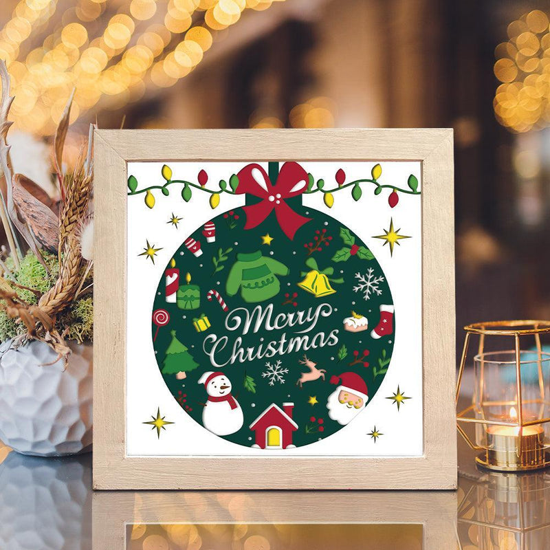 Merry Christmas 8 – Paper Cut Light Box File - Cricut File - 20x20cm - LightBoxGoodMan - LightboxGoodman