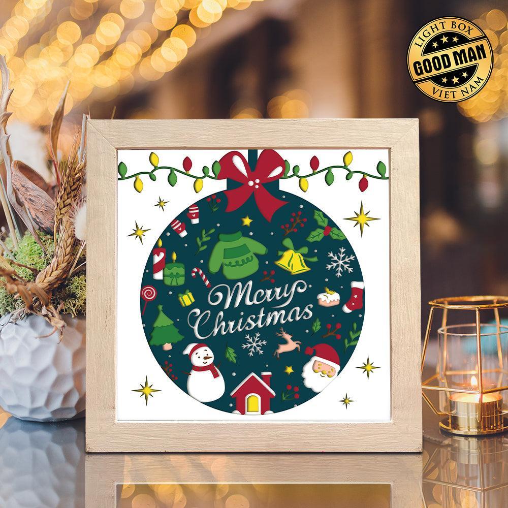 Merry Christmas 8 – Paper Cut Light Box File - Cricut File - 20x20cm - LightBoxGoodMan - LightboxGoodman
