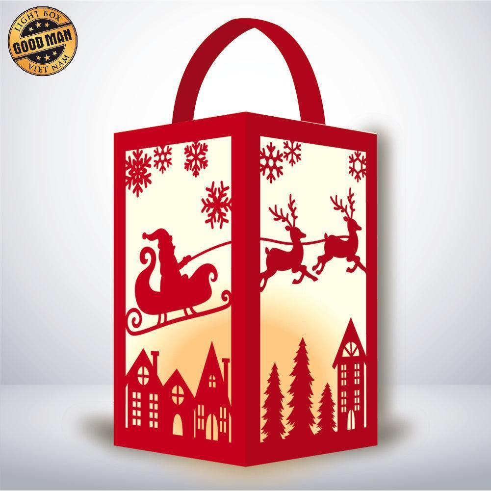Merry Christmas - Paper Cut Lantern File - Cricut File - 10x16cm - LightBoxGoodMan - LightboxGoodman