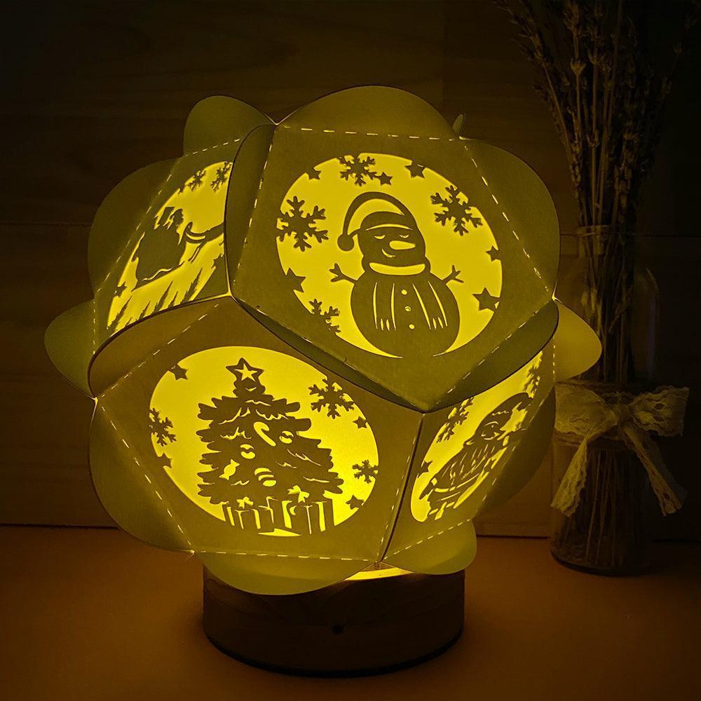 Merry Christmas - Pentagon 3D Lantern File - Cricut File - LightBoxGoodMan - LightboxGoodman