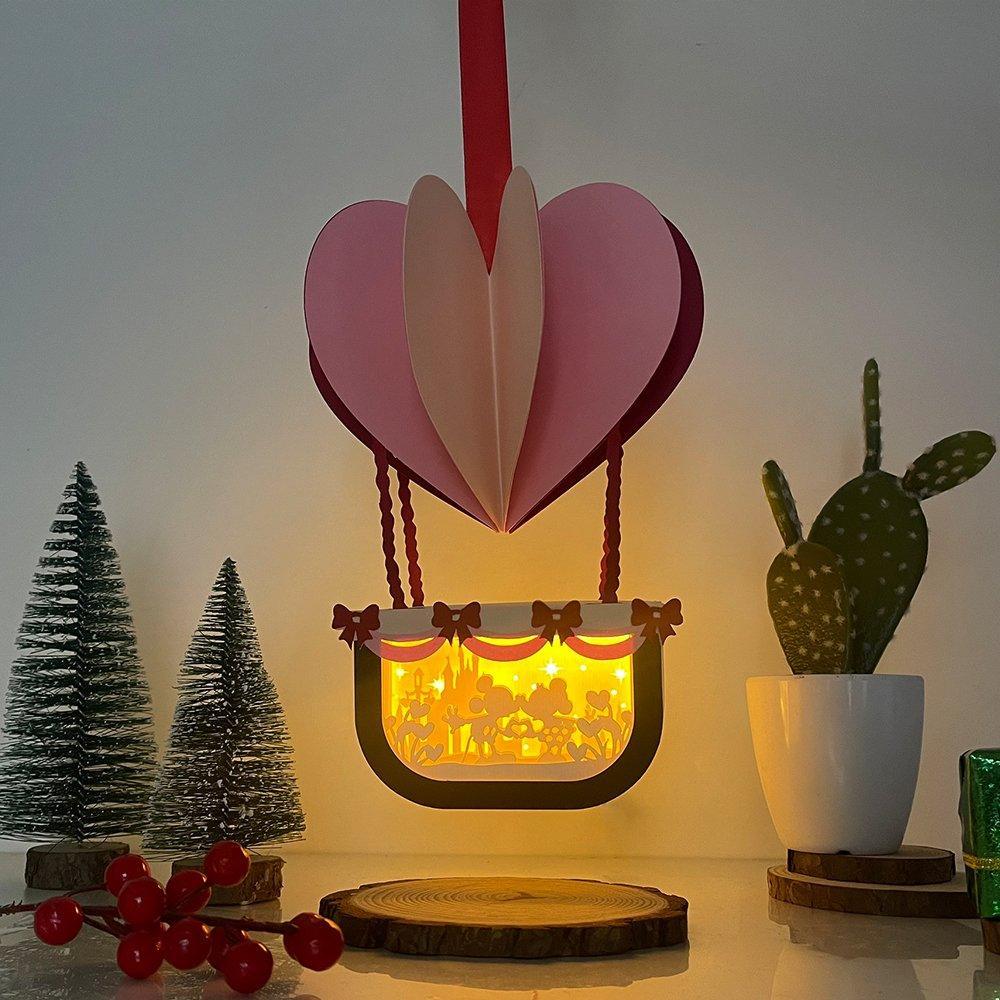 Mickey Couple - Paper Cut Air Balloon Light Box File - Cricut File - 5,1x6.2 Inches - LightBoxGoodMan - LightboxGoodman