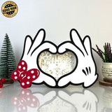 Mickey Love 1 - Paper Cut Mouse Hands Light Box File - Cricut File - 5,9x6.7 Inches - LightBoxGoodMan - LightboxGoodman