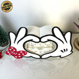 Mickey Love 1 - Paper Cut Mouse Hands Light Box File - Cricut File - 5,9x6.7 Inches - LightBoxGoodMan - LightboxGoodman