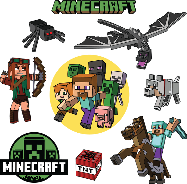 Minecraft 02 - Cricut File - Svg, Png, Dxf, Eps - Lightboxgoodman