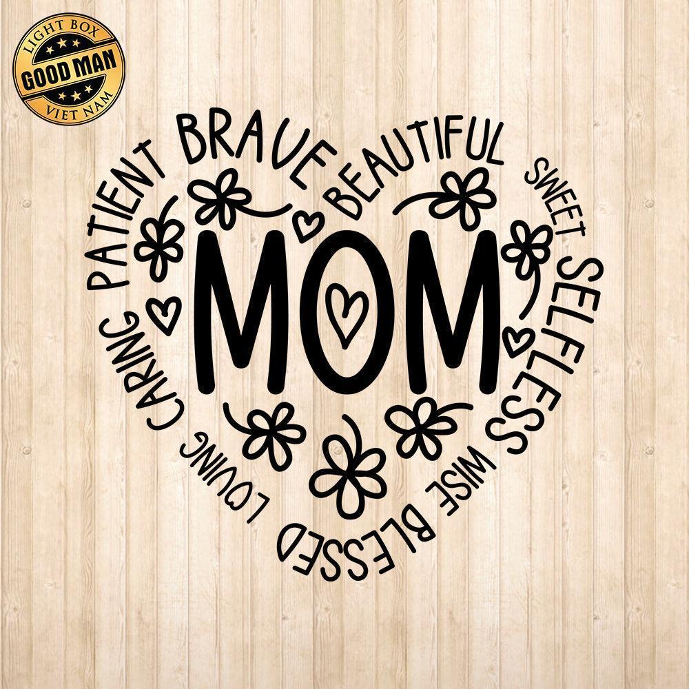 Mom Heart - Cricut File - Svg, Png, Dxf, Eps - LightBoxGoodMan - LightboxGoodman