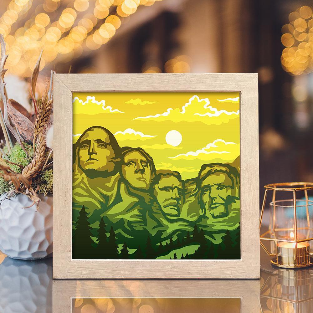 Mount Rushmore – Paper Cut Light Box File - Cricut File - 8x8 inches - LightBoxGoodMan - LightboxGoodman